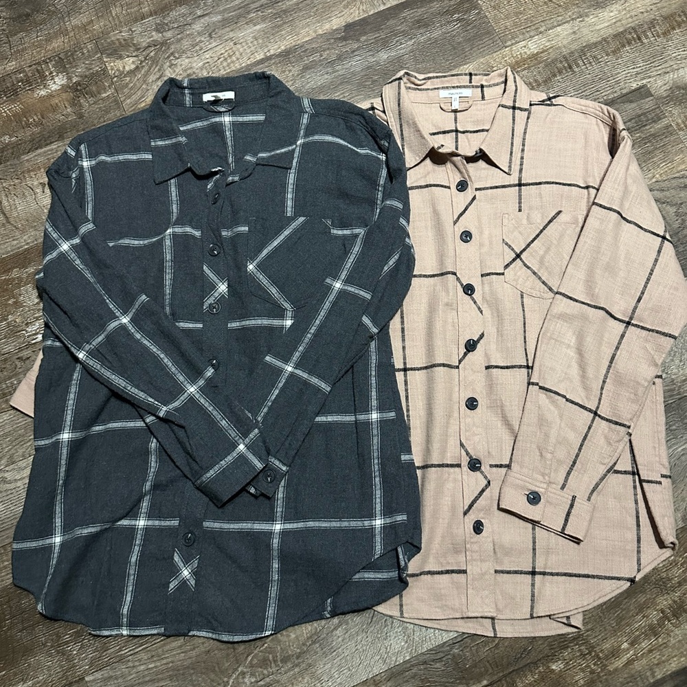 Maurice’s women’s boyfriend but plaid button downs